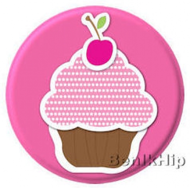 Button 25 mm Cupcake roze